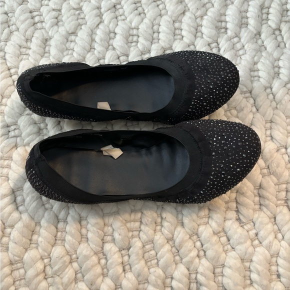 Women’s Sparkly Black Flats Size 9.5 - Picture 3 of 4